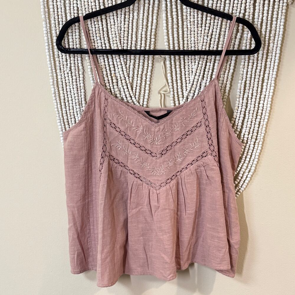 Zara NWT Blush Pink 100% Cotton Tank Top Blouse L